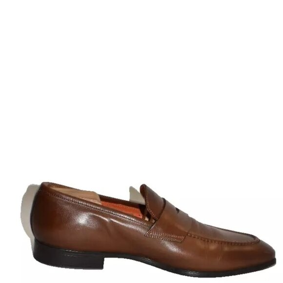 New! SANTONI Gavin Penny Loafer Brown Size 9.5 D US Brown DD452 main image 6
